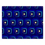 Blue Neon Squares - Modern Abstract Premium Plush Fleece Blanket (Large) 80 x60  Blanket Front