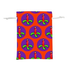 Christmas Candles Seamless Pattern Lightweight Drawstring Pouch (m) by Amaryn4rt