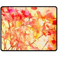 Monotype Art Pattern Leaves Colored Autumn Fleece Blanket (medium) by Amaryn4rt