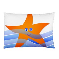 Beach Sea Shell Swimming Pillow Case (two Sides) by Amaryn4rt