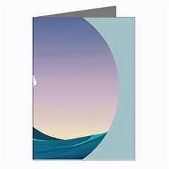 Tsunami Tidal Wave Wave Minimalist Ocean Sea 4 Greeting Cards (pkg Of 8) by Wegoenart