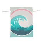Tidal Wave Ocean Sea Tsunami Wave Minimalist Lightweight Drawstring Pouch (L) Back