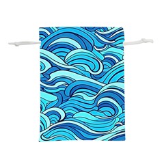 Pattern Ocean Waves Blue Nature Sea Abstract Lightweight Drawstring Pouch (m) by Wegoenart