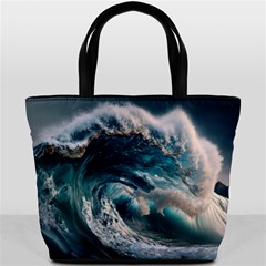 Tsunami Waves Ocean Sea Water Rough Seas Bucket Bag by Wegoenart