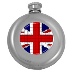Union Jack Flag Uk Patriotic Round Hip Flask (5 Oz) by Celenk
