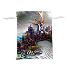 Abstract Art Psychedelic Art Experimental Lightweight Drawstring Pouch (l) by Uceng