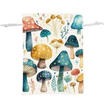 Mushroom Forest Fantasy Flower Nature Lightweight Drawstring Pouch (XL) Back