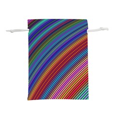Multicolored Stripe Curve Striped Background Lightweight Drawstring Pouch (l) by Uceng