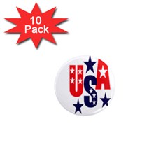 Usa Stars Fourth Of July Symbol America Usa Stars 1  Mini Magnet (10 Pack)  by Wegoenart