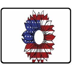 Us Flag Flower Sunshine Flag America Usa Fleece Blanket (medium) by Wegoenart