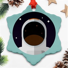 Astronaut Space Astronomy Universe Snowflake Ornament (two Sides) by Salman4z