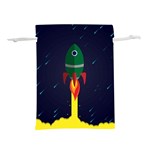 Rocket Halftone Astrology Astronaut Lightweight Drawstring Pouch (L) Back