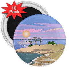 Vacation Island Sunset Sunrise 3  Magnets (10 Pack)  by Salman4z