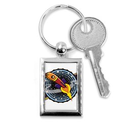 Rocket Space Clipart Illustrator Key Chain (rectangle) by Salman4z