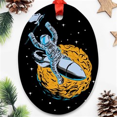 Astronaut Planet Space Science Ornament (oval) by Salman4z