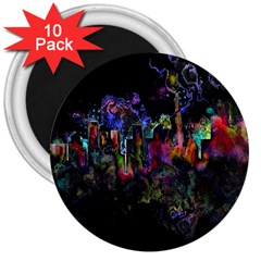 Grunge Paint Splatter Splash Ink 3  Magnets (10 Pack)  by Salman4z