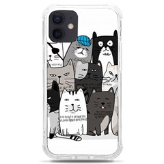 Cute Cat Hand Drawn Cartoon Style Iphone 12 Mini Tpu Uv Print Case	 by Salman4z