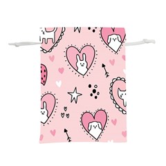 Cartoon Cute Valentines Day Doodle Heart Love Flower Seamless Pattern Vector Lightweight Drawstring Pouch (m) by Salman4z