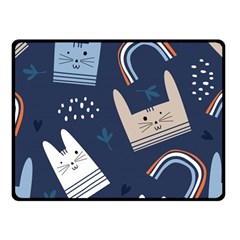 Colorful Cute Cat Seamless Pattern Fleece Blanket (small) by Salman4z