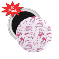 Cute-girly-seamless-pattern 2 25  Magnets (10 Pack)  by Salman4z