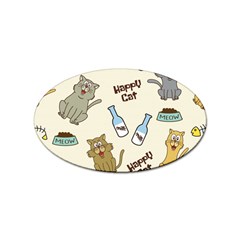 Happy-cats-pattern-background Sticker Oval (100 Pack) by Salman4z