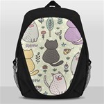 Funny Cartoon Cats Seamless Pattern Backpack Bag Front