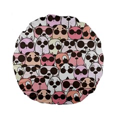 Cute-dog-seamless-pattern-background Standard 15  Premium Flano Round Cushions by Salman4z