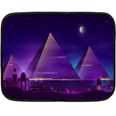 Egyptian-pyramids-night-landscape-cartoon Fleece Blanket (mini) by Salman4z