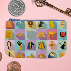 Egypt-icons-set-flat-style Large Coin Purse by Salman4z