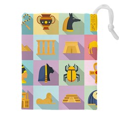Egypt-icons-set-flat-style Drawstring Pouch (4xl) by Salman4z