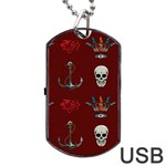 Tattoo-old-school-background-pattern Dog Tag USB Flash (Two Sides) Back