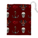 Tattoo-old-school-background-pattern Drawstring Pouch (4XL) Front