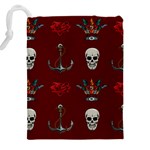 Tattoo-old-school-background-pattern Drawstring Pouch (4XL) Back
