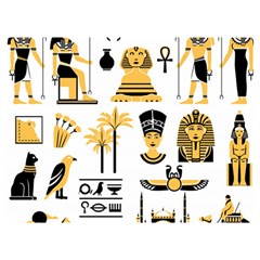 Egypt-symbols-decorative-icons-set Two Sides Premium Plush Fleece Blanket (extra Small) by Salman4z