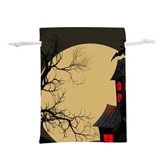 Halloween Moon Haunted House Full Moon Dead Tree Lightweight Drawstring Pouch (s) by Ravend