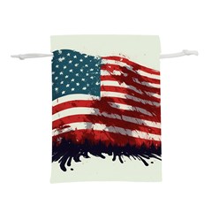 Patriotic Usa United States Flag Old Glory Lightweight Drawstring Pouch (l) by Ravend