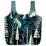 Forest Papercraft Trees Background Full Print Recycle Bag (XXL) Front