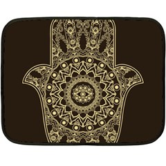 Hamsa-hand-drawn-symbol-with-flower-decorative-pattern Two Sides Fleece Blanket (mini) by Salman4z