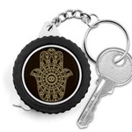 Hamsa-hand-drawn-symbol-with-flower-decorative-pattern Measuring Tape Front