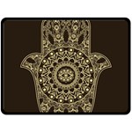 Hamsa-hand-drawn-symbol-with-flower-decorative-pattern Two Sides Fleece Blanket (Large) 80 x60  Blanket Back