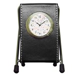 Spaceship Pattern Star Pen Holder Desk Clock Front
