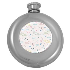 Spaceship Pattern Star Round Hip Flask (5 Oz) by danenraven