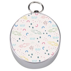 Spaceship Pattern Star Silver Compasses by danenraven