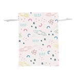 Spaceship Pattern Star Lightweight Drawstring Pouch (S) Back