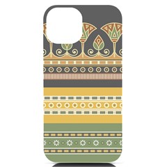 Seamless-pattern-egyptian-ornament-with-lotus-flower Iphone 14 Black Uv Print Case by Salman4z