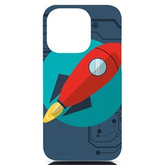 Rocket-with-science-related-icons-image Iphone 14 Pro Black Uv Print Case by Salman4z