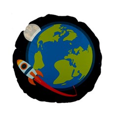 Spaceship-design Standard 15  Premium Flano Round Cushions by Salman4z
