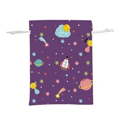 Space-travels-seamless-pattern-vector-cartoon Lightweight Drawstring Pouch (l) by Salman4z