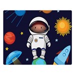 Boy-spaceman-space-rocket-ufo-planets-stars Two Sides Premium Plush Fleece Blanket (Large) Blanket Back