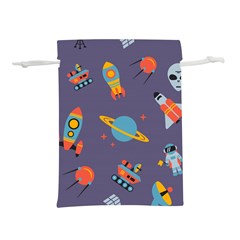 Space-seamless-pattern Lightweight Drawstring Pouch (l) by Salman4z